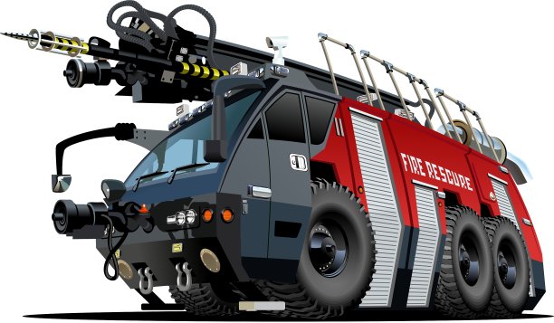 卡通救火车图片下载