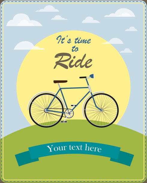 老式的卡片，复古的自行车图片下载