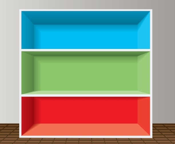 丰富多彩的空书架图片下载