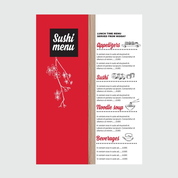 餐厅咖啡厅菜单模板设计图片下载