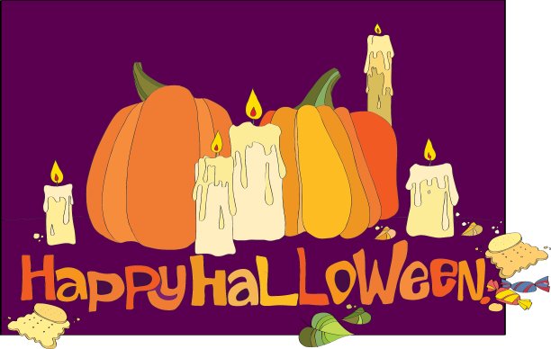 万圣节南瓜蜡烛和糖果图片下载