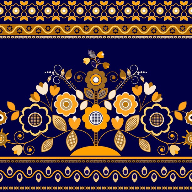 金色装饰无缝边框图片下载