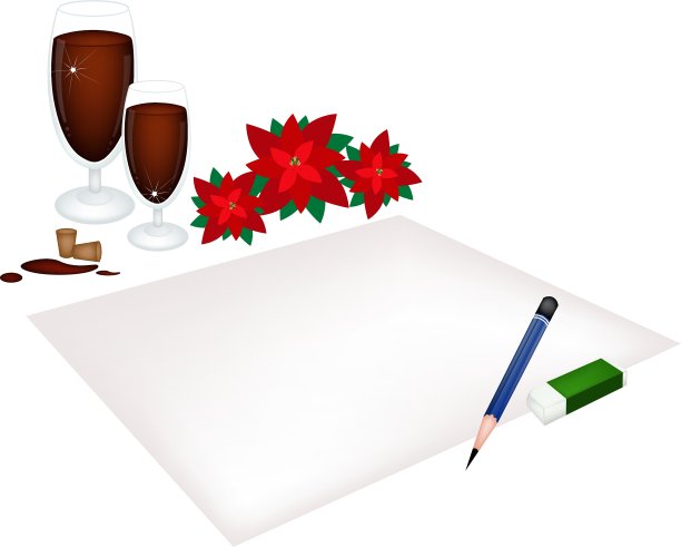 空白页上的一品红花图片下载