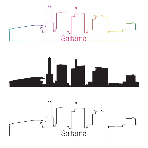 埼玉的天际线带有彩虹风格图片下载