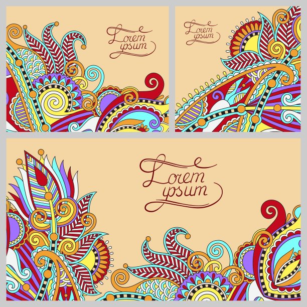 一套花卉装饰背景模板框架图片下载