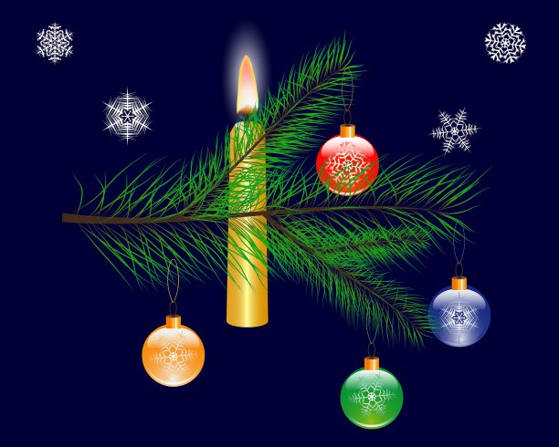 圣诞树上的圣诞玩具图片下载