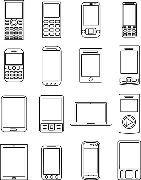 手机线条图标设置图片下载