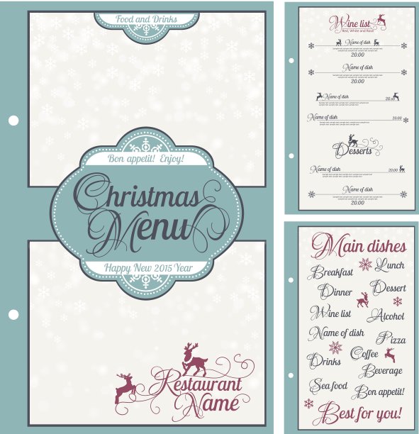 特别的圣诞节日菜单设计图片下载