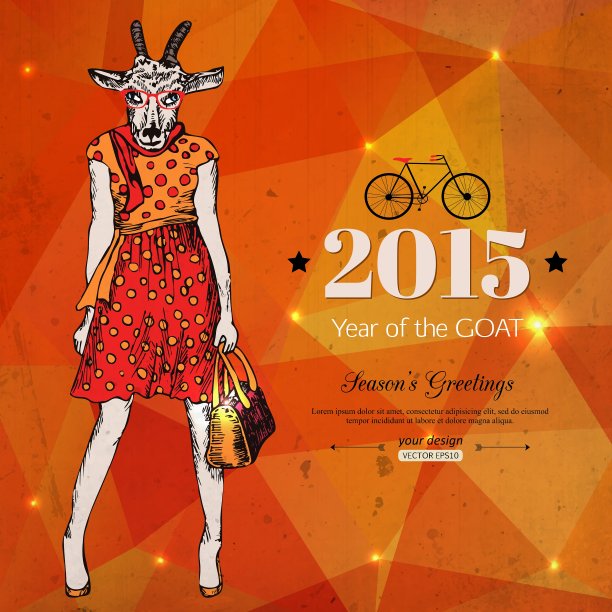 潮人背景山羊年几何图片下载