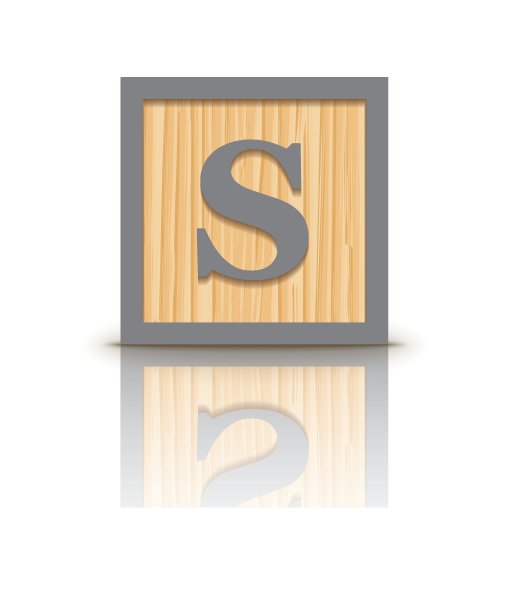 字母S木制字母表块图片下载