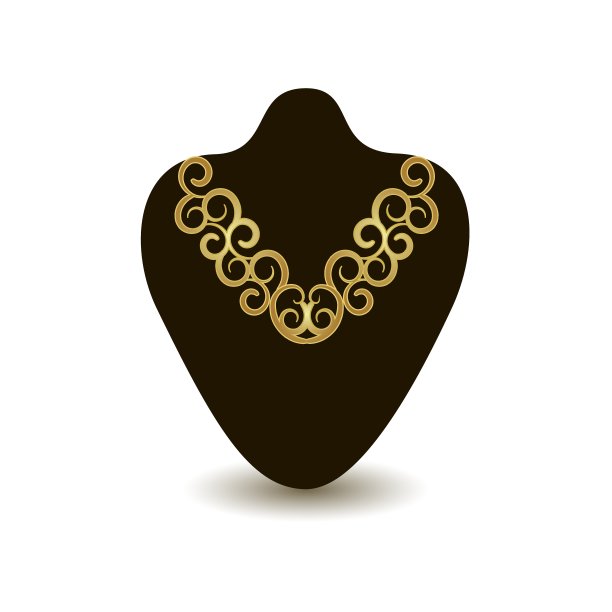 黑色人体模型上的金项链图片下载