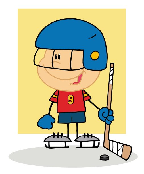 快乐男孩打曲棍球守门员图片下载