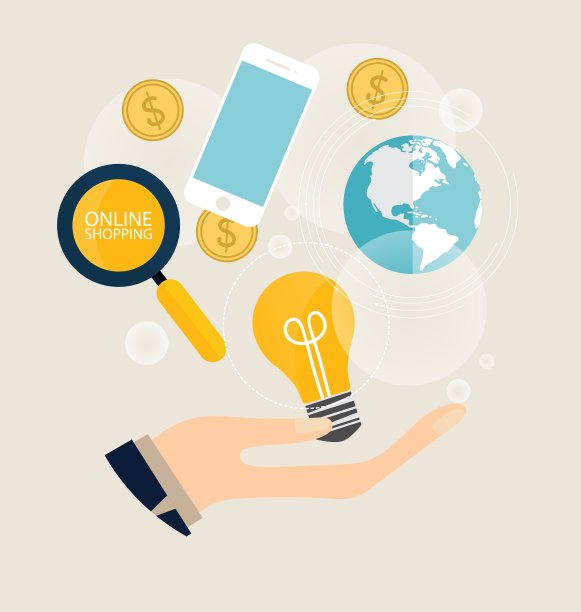 商业概念网上购物信息图表图片下载