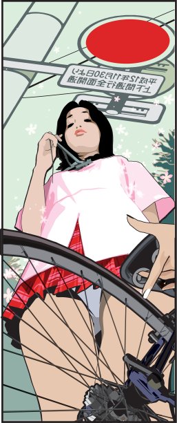 女孩和她的自行车图片下载