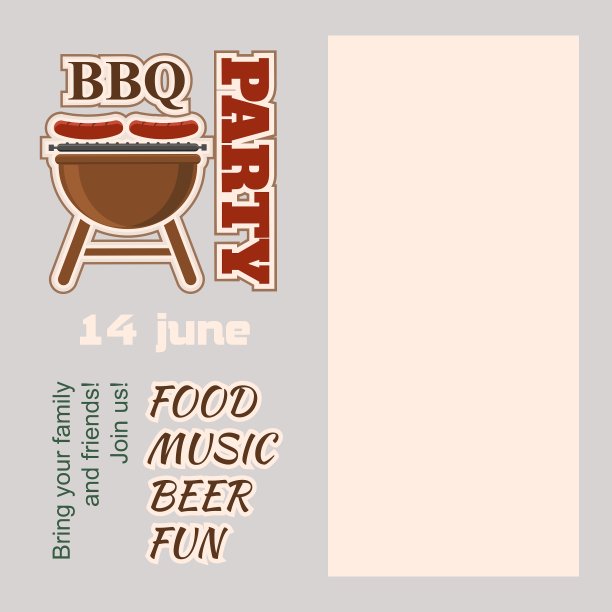 BBQ派对邀请与副本空间图片下载