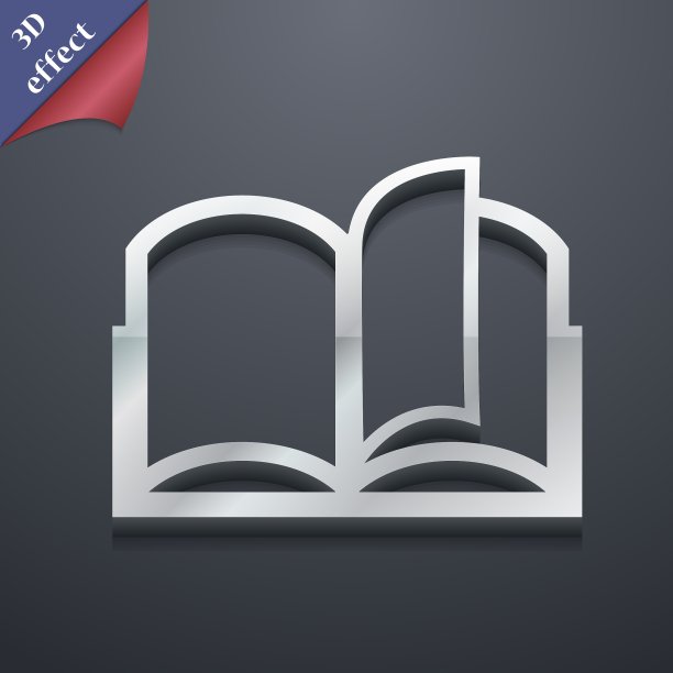 打开书图标符号3D风格时尚现代图片下载