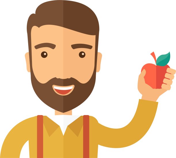 快乐的人拿着一个红苹果图片下载