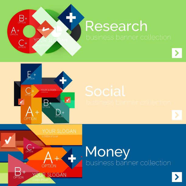 平面设计纸信息图横幅集图片下载