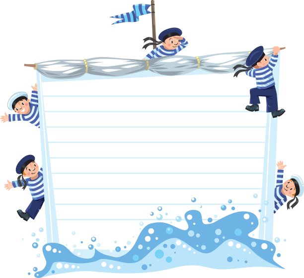 印有快乐水手的横幅或卡片图片下载