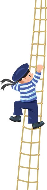 少年水手爬上护桅索图片下载