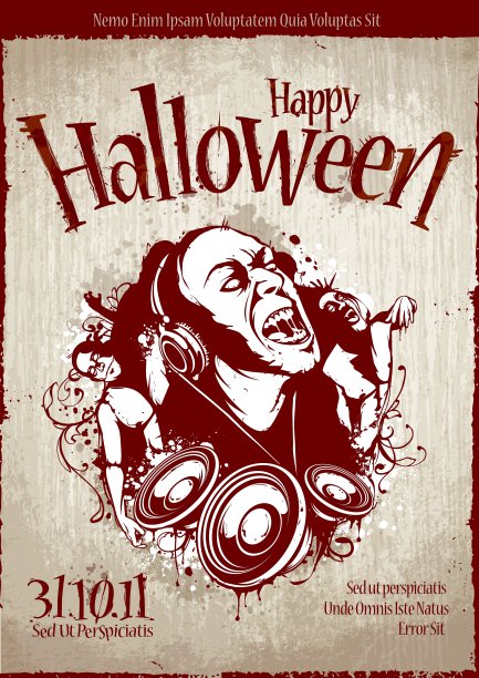 万圣节派对的垃圾海报图片下载