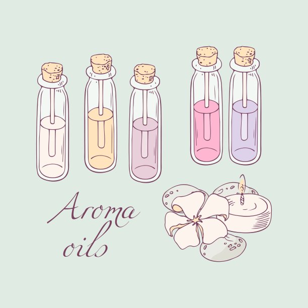 香薰油水疗手绘图片下载