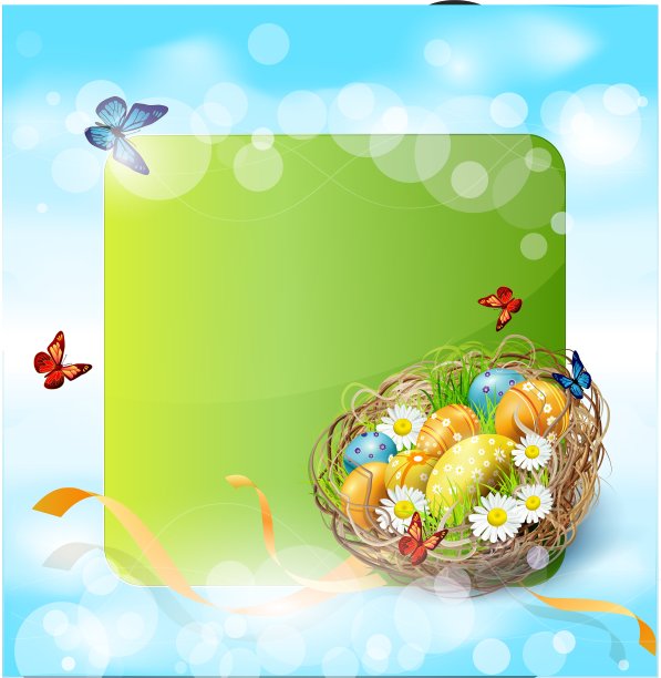 复活节巢和蛋的背景图片下载