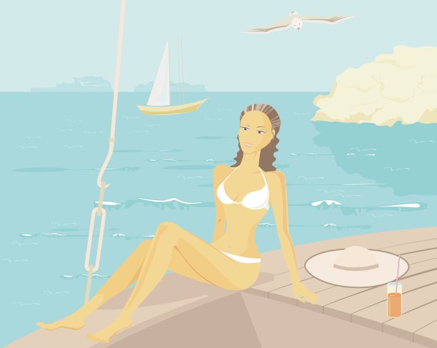 在游艇上放松图片下载