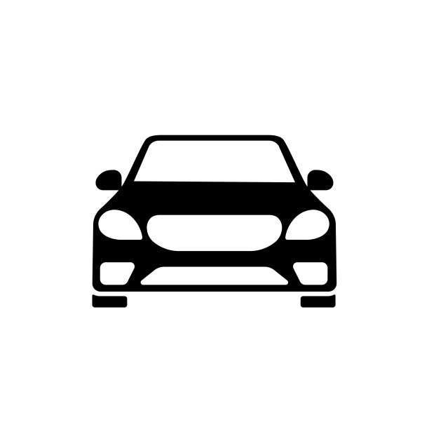 汽车图标在黑色简单的设计上孤立的背景。每股收益10向量。图片下载
