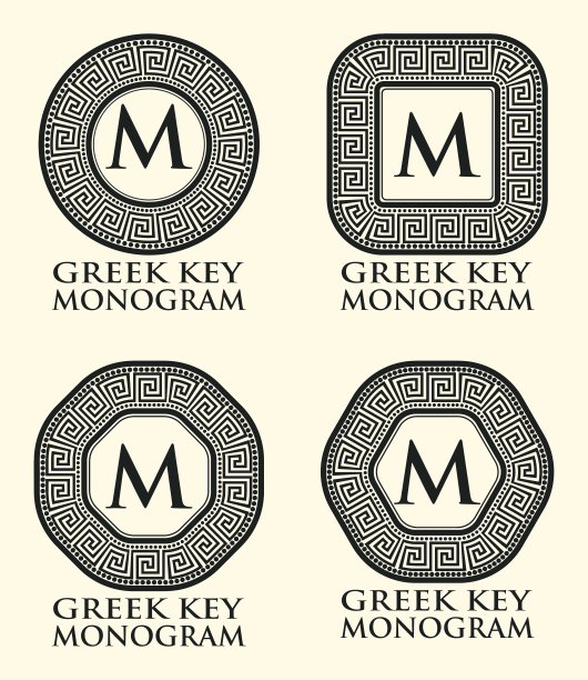 希腊关键装饰字母集图片下载