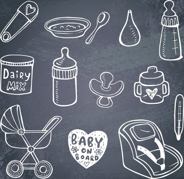 婴儿涂鸦图标设置图片下载