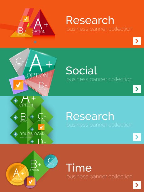 一套信息图表平面设计横幅与图片下载