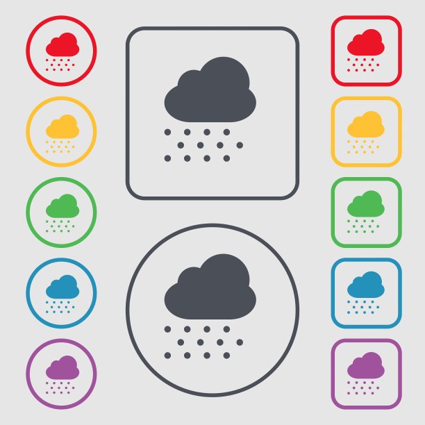 下雪的图标标志符号符号上的圆形和方形图片下载