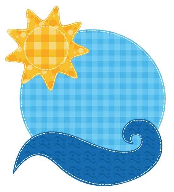 阳光和波浪的拼凑图片下载