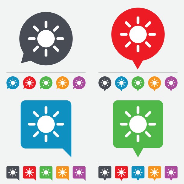 太阳符号图标日光符号热按钮图片下载