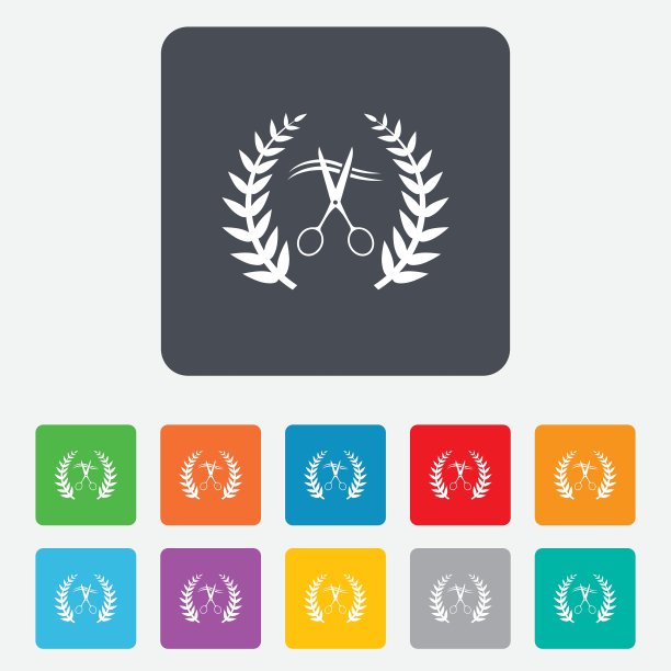 剪刀剪头发标志图标美发师标志图片下载