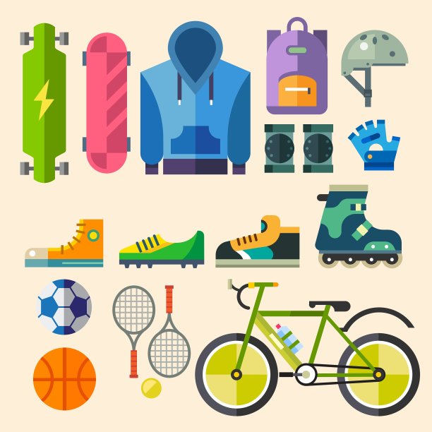 运动器材和服装图片下载