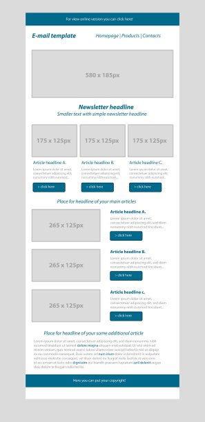 时事通讯蓝色模板与商业风格图片下载