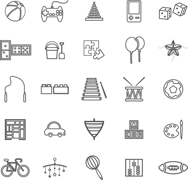 玩具线图标上的白色背景图片下载