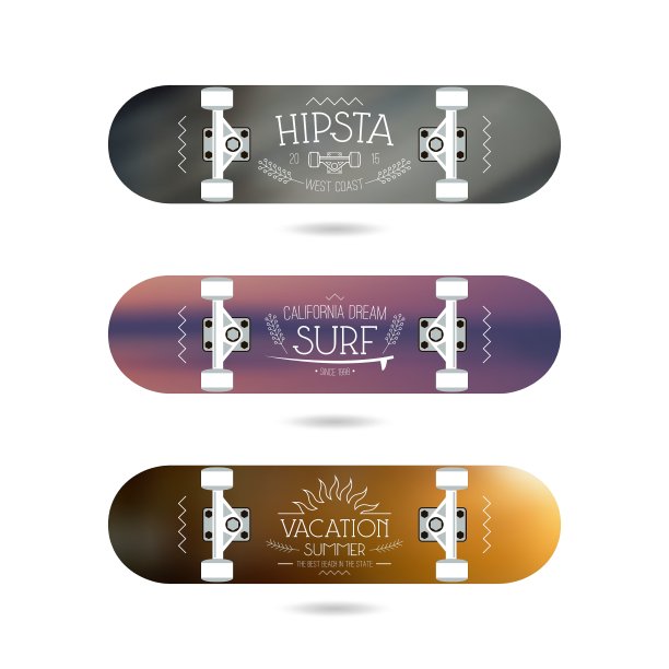 滑板上的时髦印花图片下载