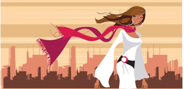 城市的城市女孩图片下载