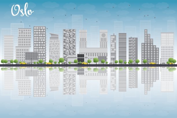灰色建筑的奥斯陆地平线图片下载