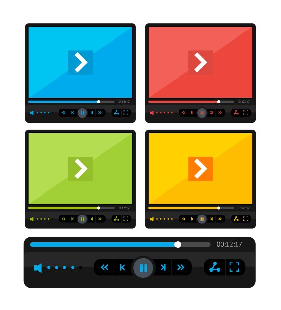 彩色视频播放器皮肤设置图片下载