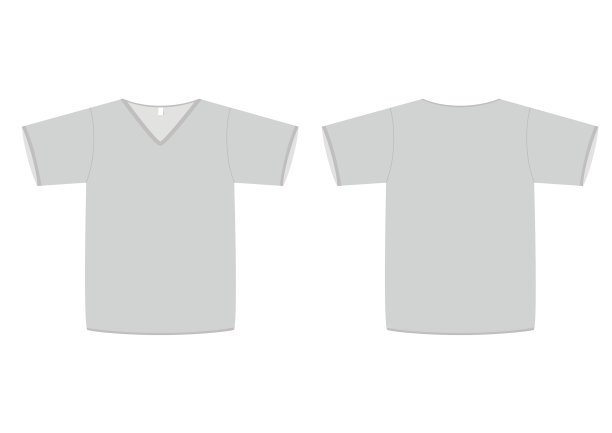 男女皆宜的v领t恤模板图片下载