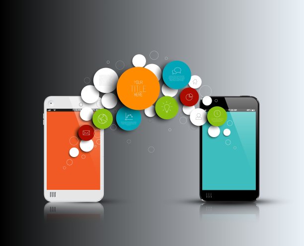 抽象圈信息图表模板与手机图片下载