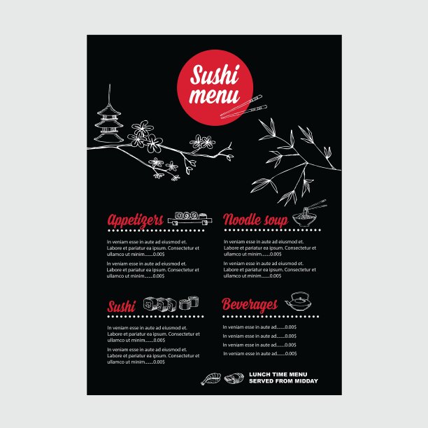 餐厅咖啡厅菜单模板设计图片下载