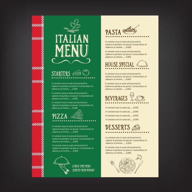 餐厅咖啡厅菜单模板设计图片下载