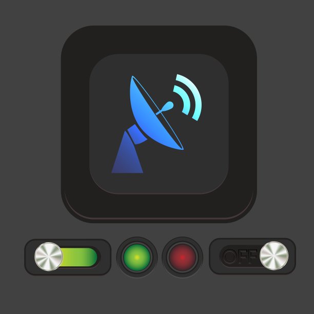 卫星碟形图标雷达标志天线符号图片下载