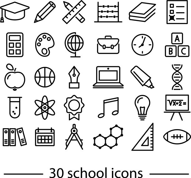 学校线性图标图片下载