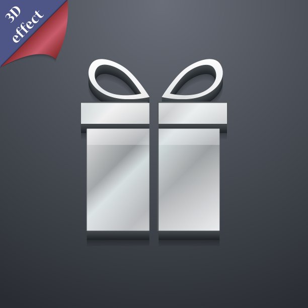 礼盒图标符号3D风格时尚现代设计图片下载